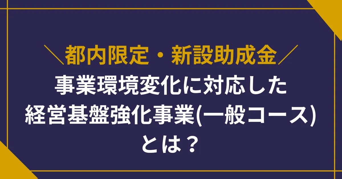 【2025年度版】事業環境変化に対応した経営基盤強化事業（一般コース）とは？