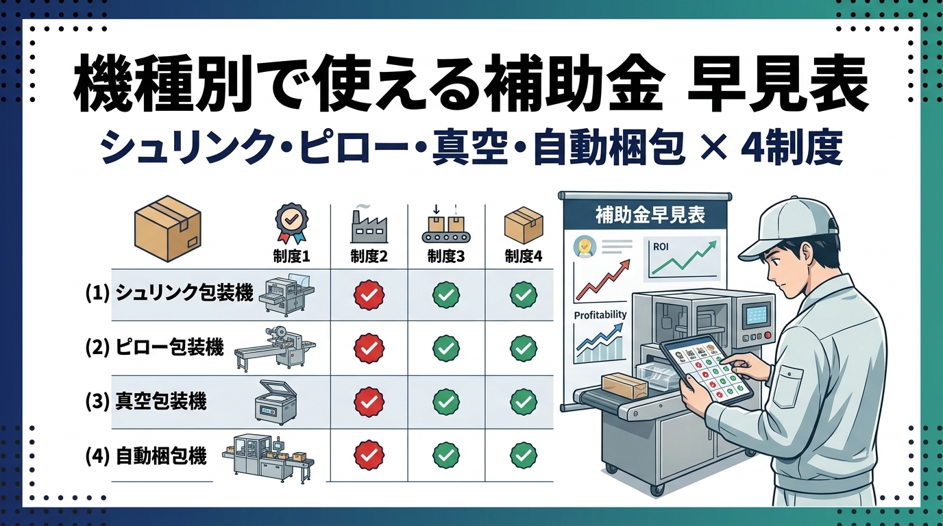 包装機の種類別・最適補助金の選び方